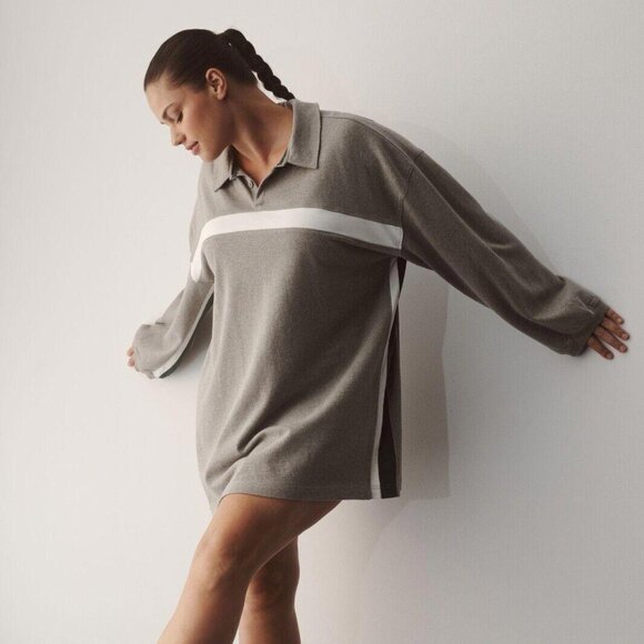 Gola x Anthropologie Team Jersey Mini Dress Floral Graphic Striped M NEW 276508 - Picture 4 of 10